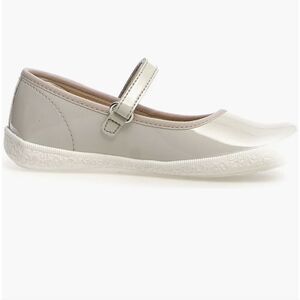 New Naturino Pavia Mary Jane's Flat kids girls light gray white size 34 USA 2.5